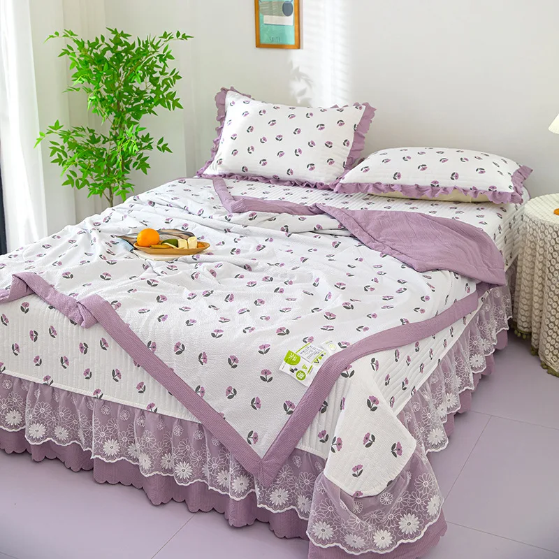 A-Class Maternal Infant Grade Foam Cotton Summer Cool Bedding Cover Set Four Pieces Machine Washable Air Conditioning Quilt Cove