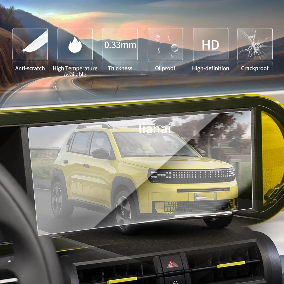 Screen Protector for 25-26 FIAT Panda EV Tempered Glass GPS Video interior display Navigation Car Stickers  Accessories supplies