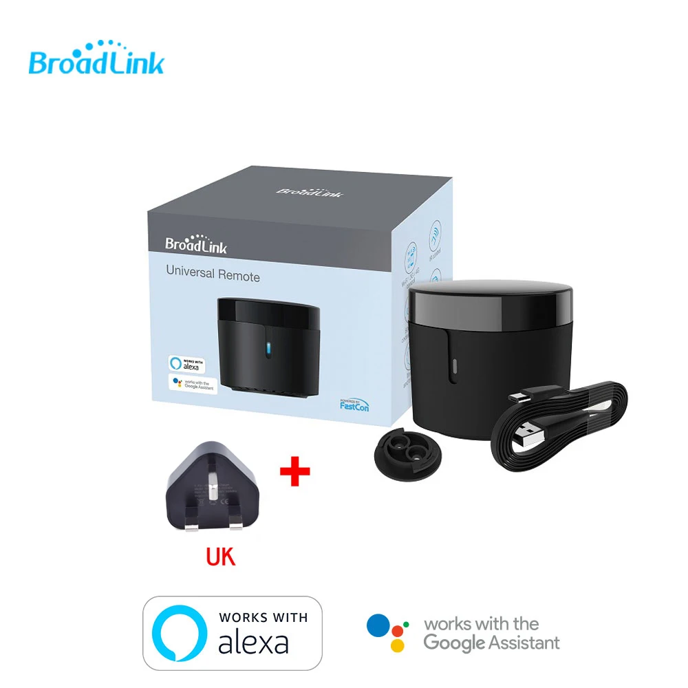 Broadlink RM4 mini WiFi IR-afstandsbediening voor AC/TV Box Werk met Alexa USB-adapter