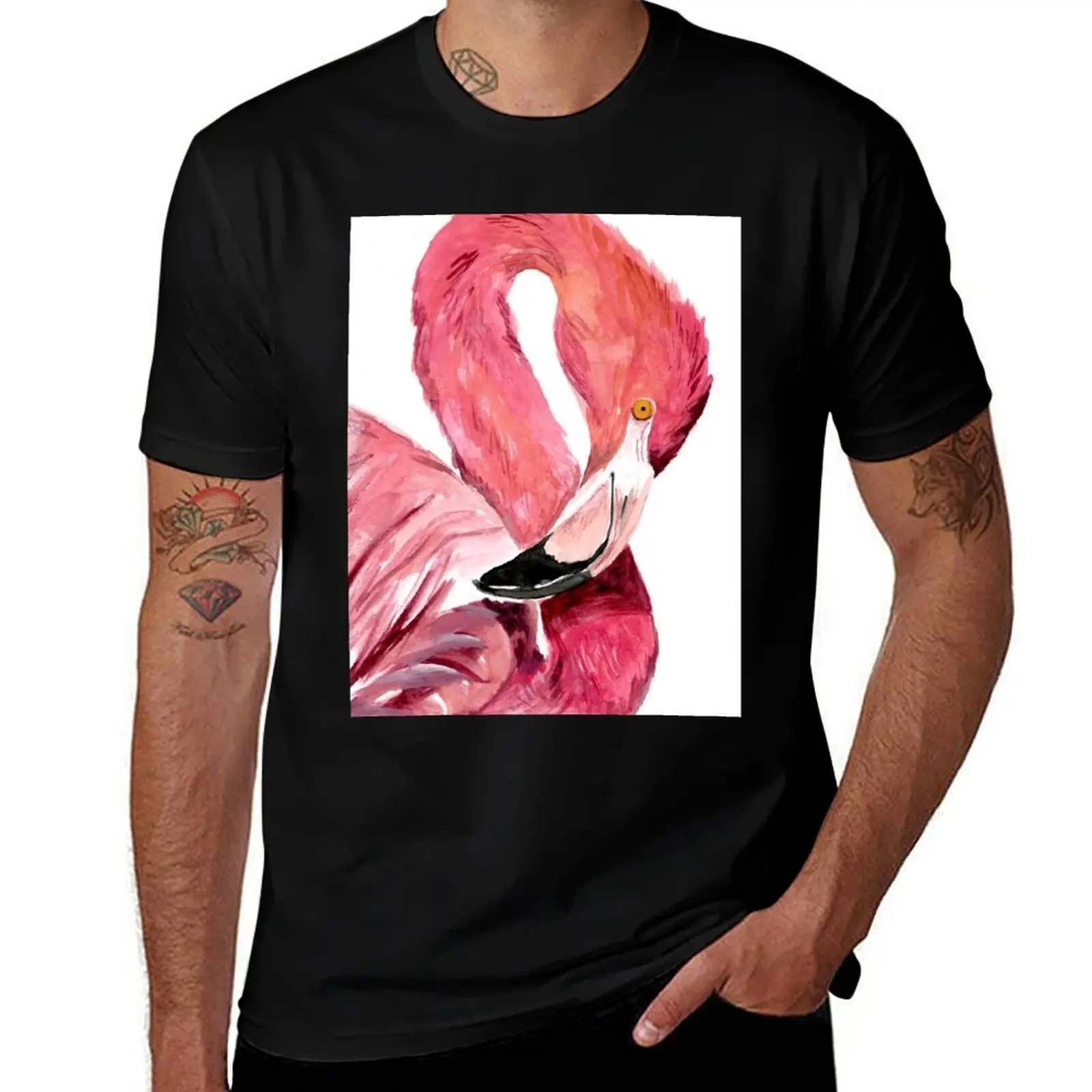 Flamingo T-Shirt Basic Daily Outfit Short Sleeve Tee