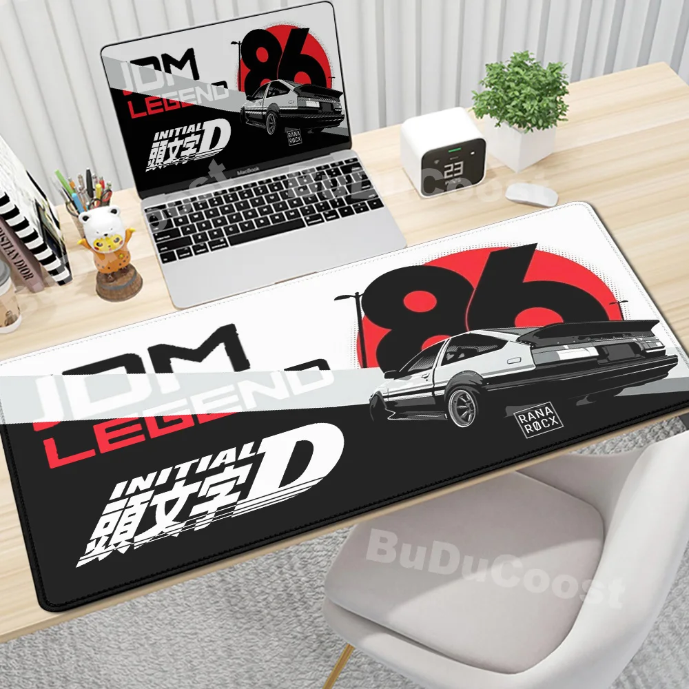 

Black and White Art Anime Initial D Gaming Mouse Pad Non-slip Mausepad Keyboard Mats Large Office Deskmat Rubber Mice Pad Carpet