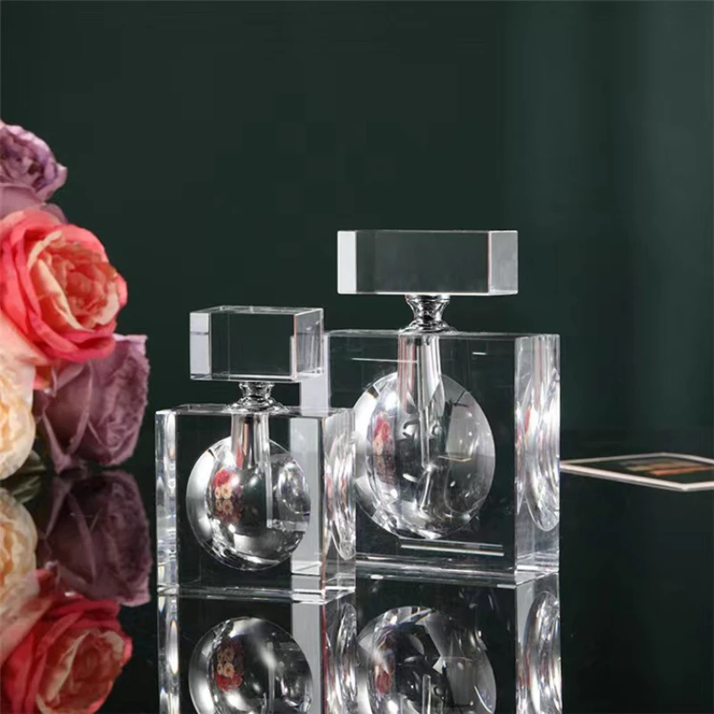 

Glass Storage Bottles Crystal Perfume Bottles The Square Is Transparent Storage Tanks Perfume Containers Home Decoration