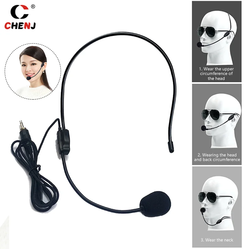 3.5MM Universal Thread Headworn Wired Microphone Headset Voice Amplifier Speaker Little Bee Teacher Tourist Guide Loudspeaker