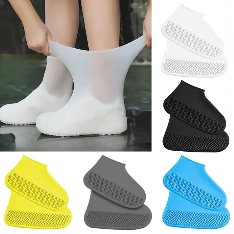 Reusable Non-slip Rain Boots Waterproof Shoes Covers Rubber Rain Boot Covers for Outdoor Use Gear Household Merchandises Home