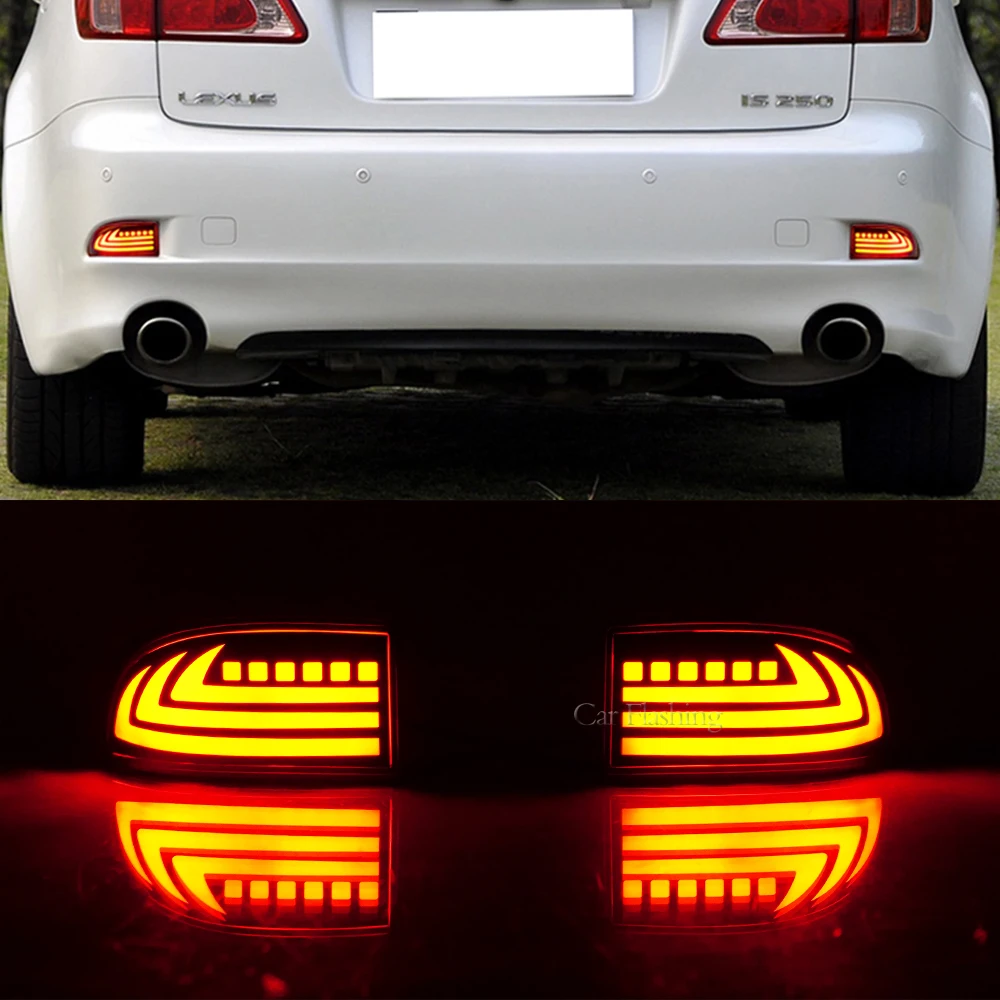 Car LED Rear Bumper Reflector For Lexus IS250 IS350 IS220d IS200d 2006-2013 Turn Signal Brake Light