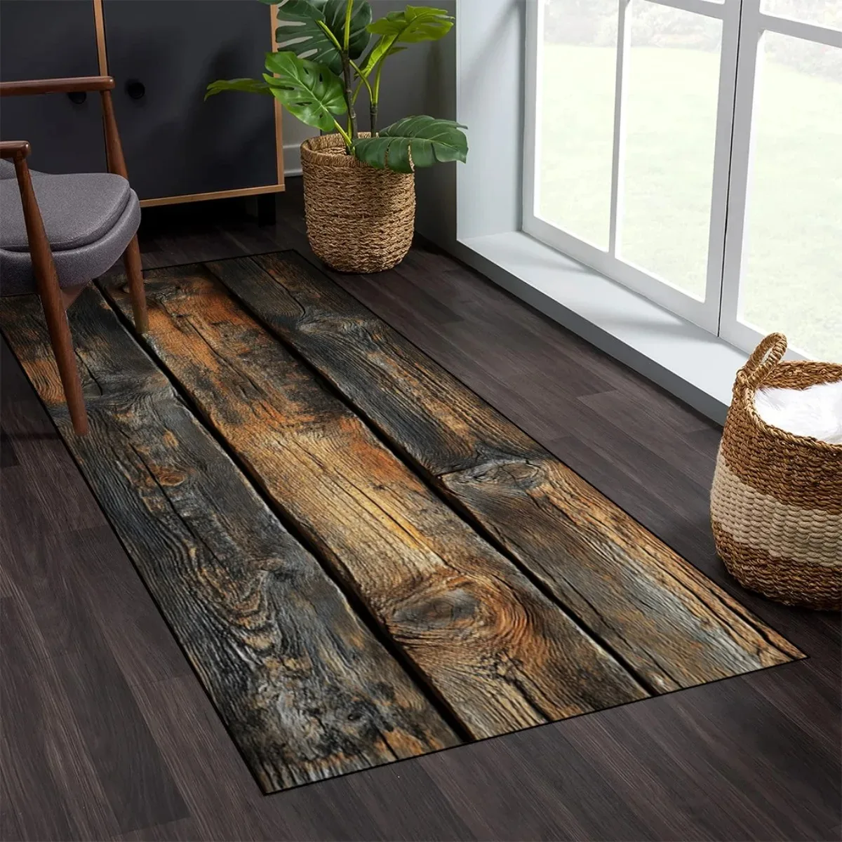 

Retro Wood Grain Kitchen Mat Anti Slip Absorbent Floor Blanket, Modern Minimalist Home Decoration, Home Carpet Rugs Living Room