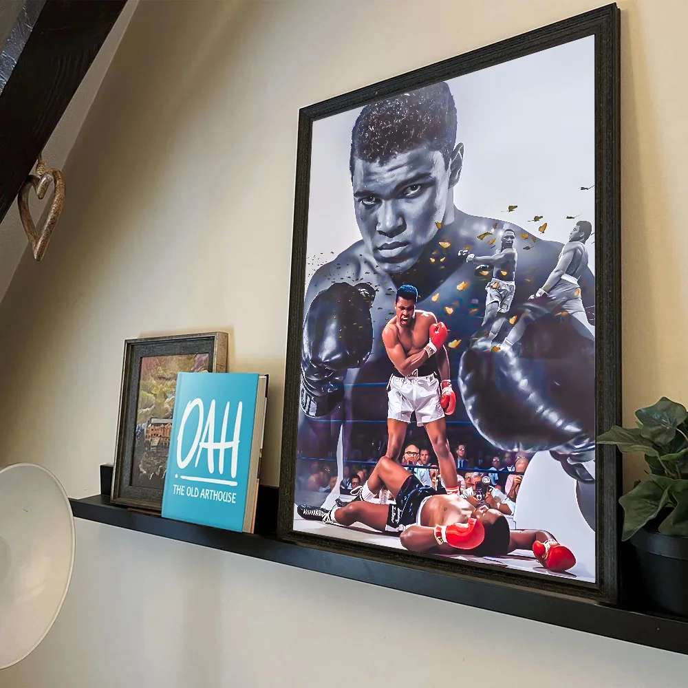 1 قطعة الملاكم M-محمد علي المشارك ذاتية اللصق الفن ورق مقاوم للماء ملصق مقهى بار غرفة جدار ديكور