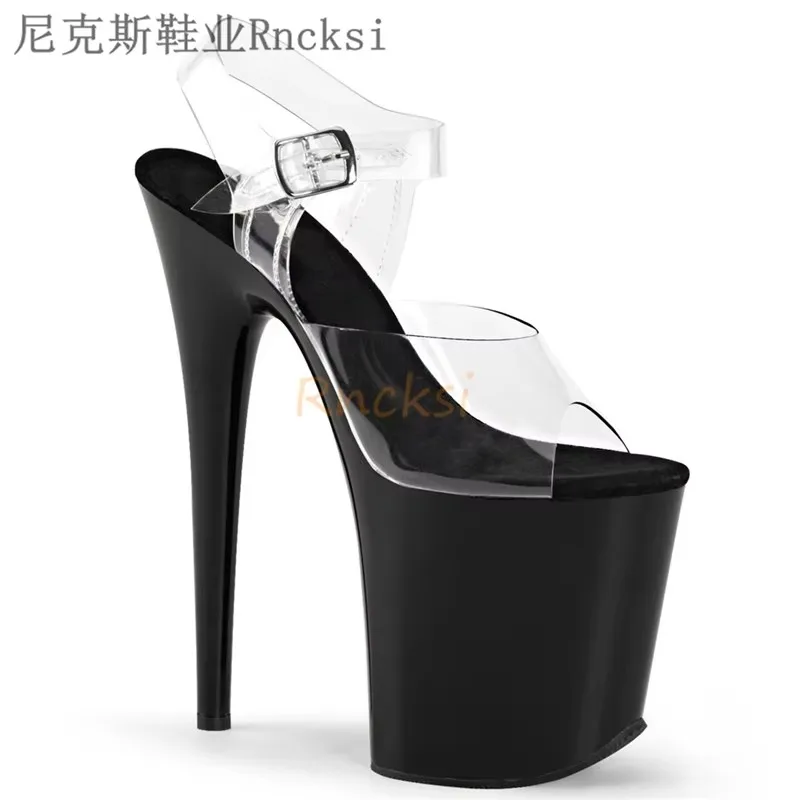 

Rncksi Hen Tiangao/20 см, очень высокие тонкие каблуки, сандалии большого размера для ночного клуба, модель полой женской обуви