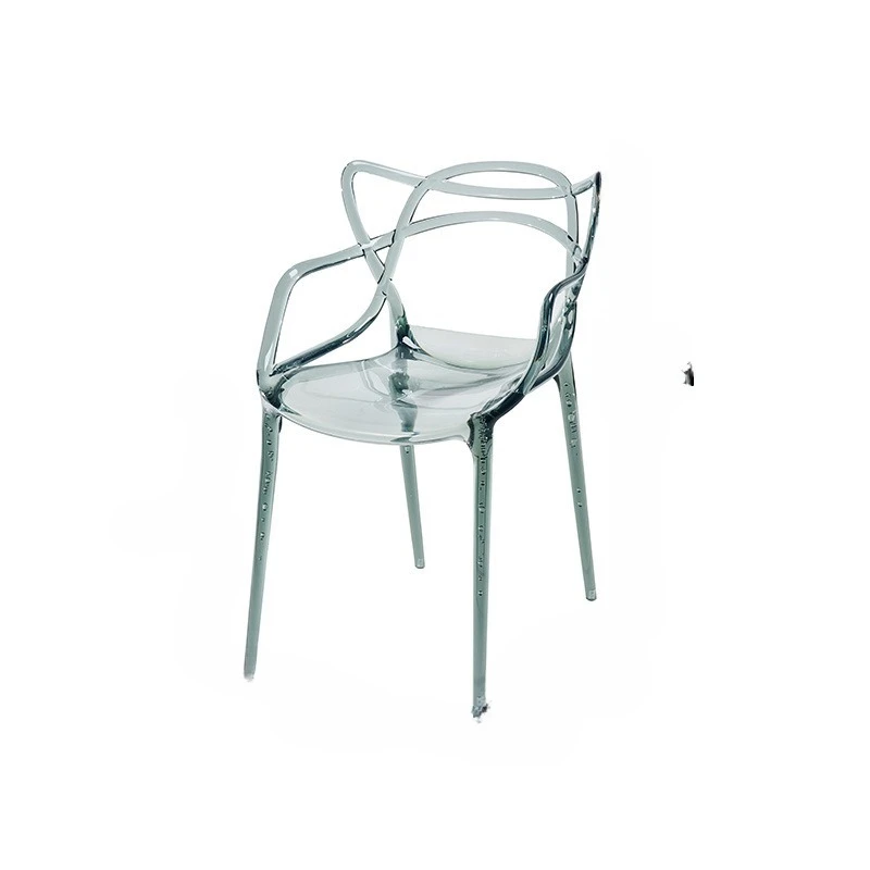 

French transparent chair ins crystal dining chair, home creative plastic back chair vine chair