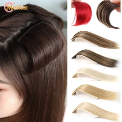 MEIFAN Synthetic Hair Lining Clip In Hair Extension Invisible Seamless Pad High Hair Root Straight Natural Cover Fake Hairpiece