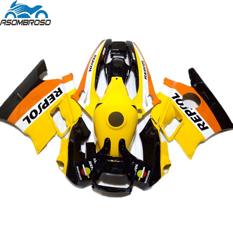 Customized Paint fairings Fit For Honda CBR600 F2 1991 1992 1993 1994 Bodywork Fairing Kit cbr 600 91 92 93 94 Yellow Black WY69