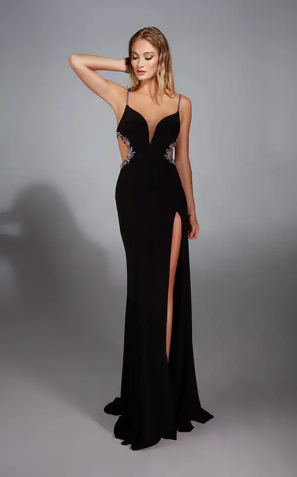 

Customized Formal Jersey Sequined Draped A-line Spaghetti strap Long Dresses Bespoke Occasion Dresses Fashion Elegant Intricate