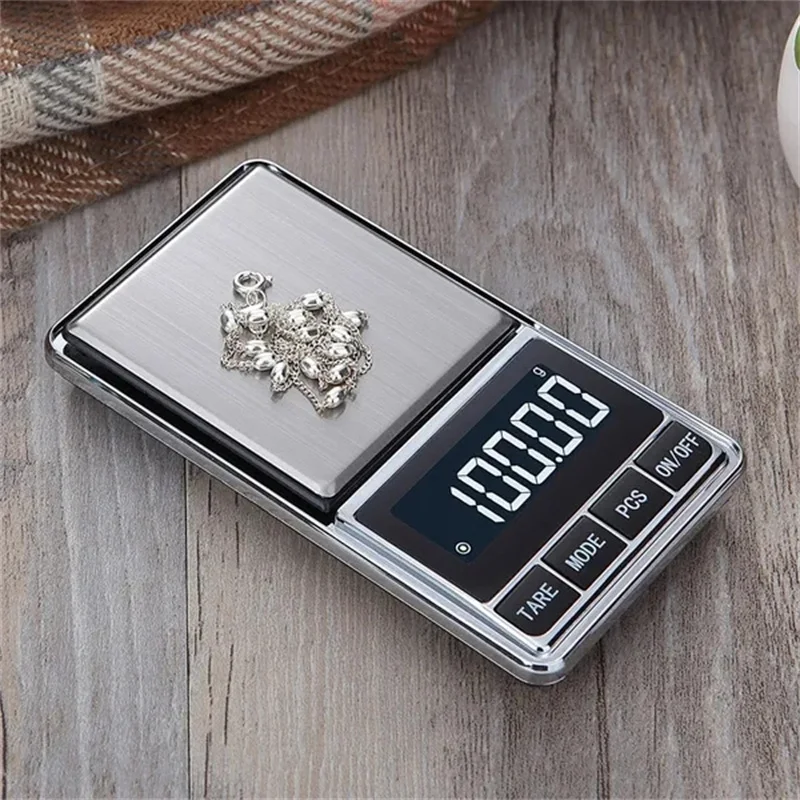 Mini-Digitalwaage, 100/200/500 g, 0,01 g, hohe Genauigkeit, LCD-Hintergrundbeleuchtung, elektrische Taschenwaage für Schmuck, Grammgewicht für die