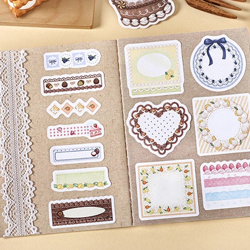 Mr.Paper 15Pcs Die Cut Sticker Book Cute Dessert Frame Labels, DIY Journal Scrapbook Supplies for Diary Greeting Card Envelopes - view 4