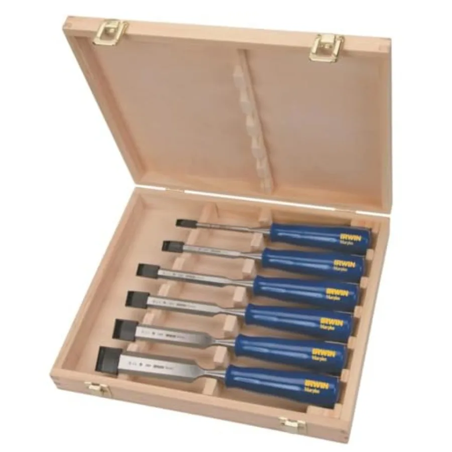 

Marples Chisel Set for Woodworking 6-Piece M444SB6N Blue Ideal for Precision Joinery Fine Detailing and Furniture Restoration D