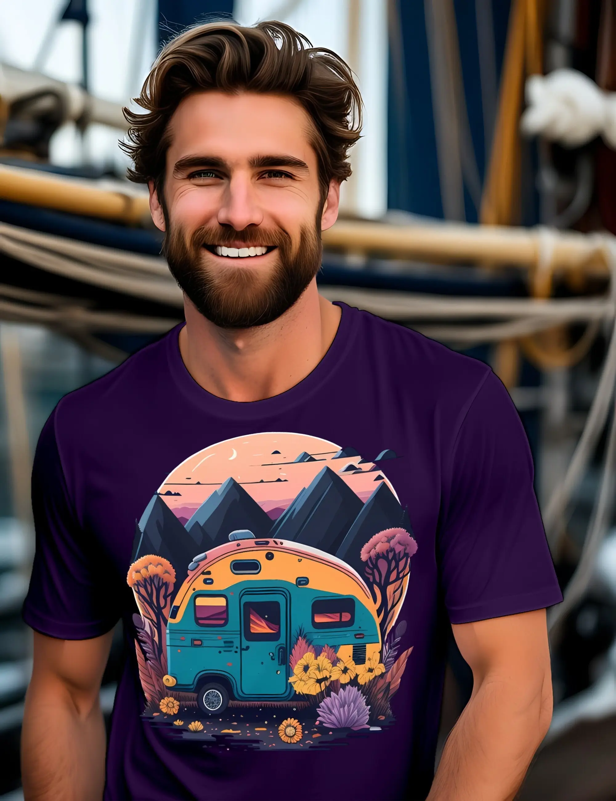 T Shirt Camping Urlaub Ferien Sommer Wohnmobil Wohnwagen Zelt Festival Natur Reisen Trekking Wandern Roadtrip Hiking