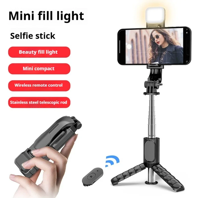 Phone Selfie Stick Cellphone Tripod with Extension Rod Bluetooth Remote Control for Android IOS Smartphone Shoot Vlog