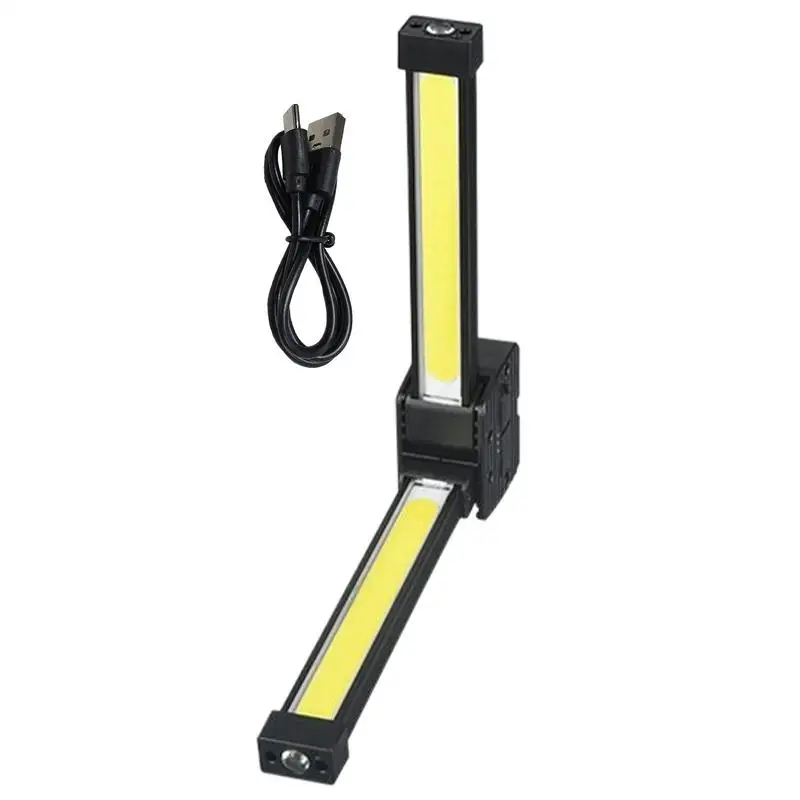 180 Degree Foldable Led Flashlight Gym Lamp Light Posing USB Rechargeable Magnet Flashlight With Hook 7-grade Dimming Waterproof