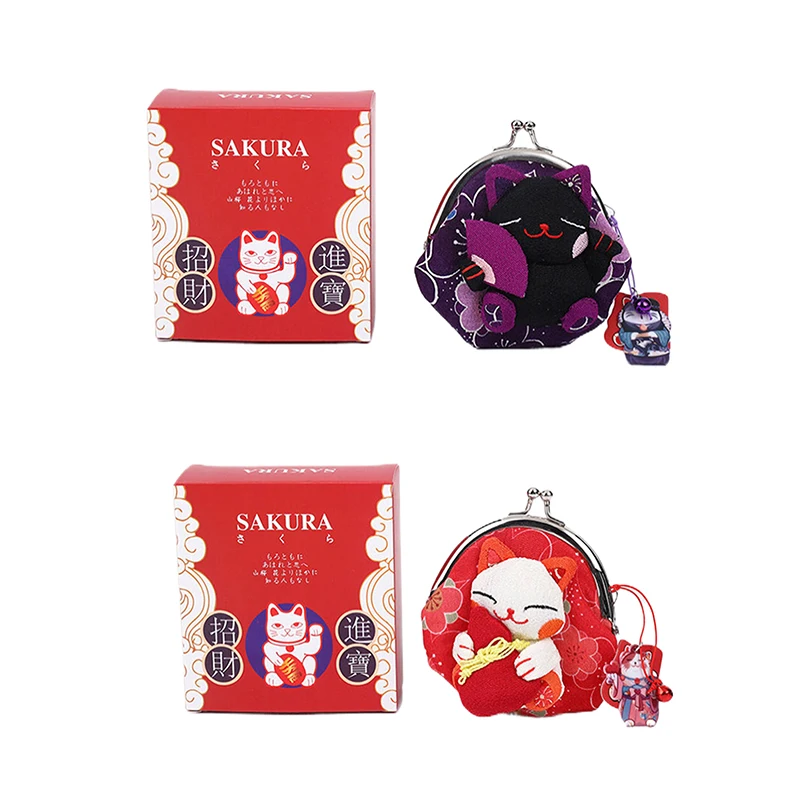 Casual Japanese Style Maneki Neko Coin Purse Doll Wallets Lucky