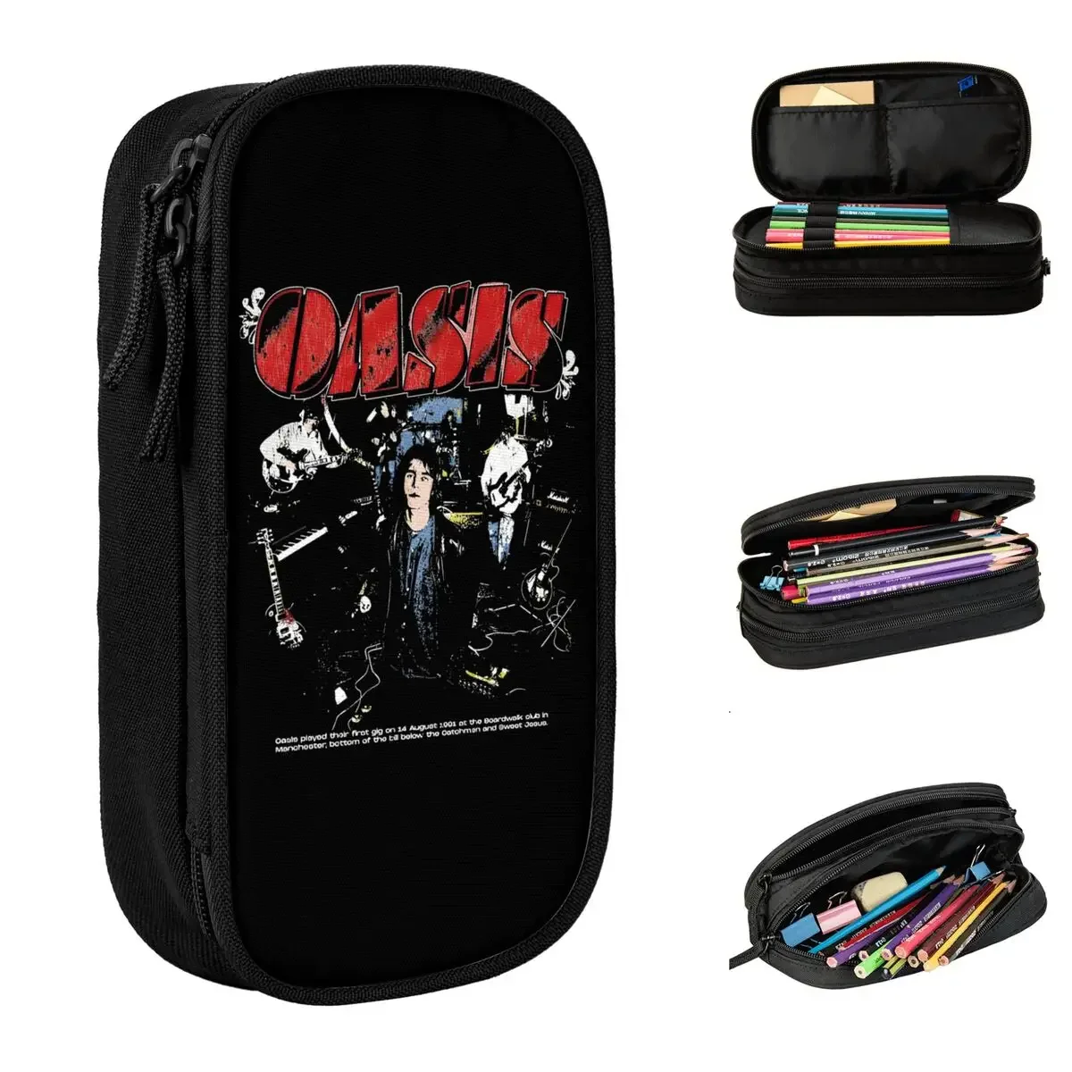 

Cute Oasised Music Rock Pencil Case Pencilcases Pen Box Kids Big Capacity Bags School Supplies Gifts Stationery