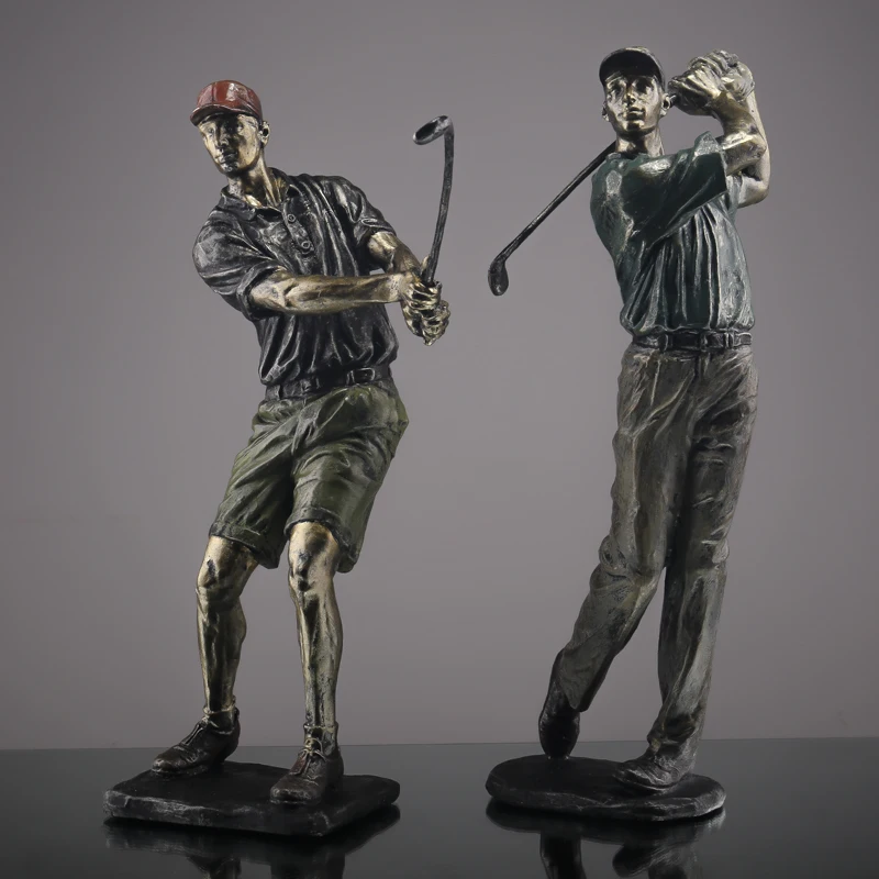 Nordic Modern Golf Basketball Action Figure Resin Crafts Decoration Creative Home Living Room Desk Window Statue Souvenir Gift