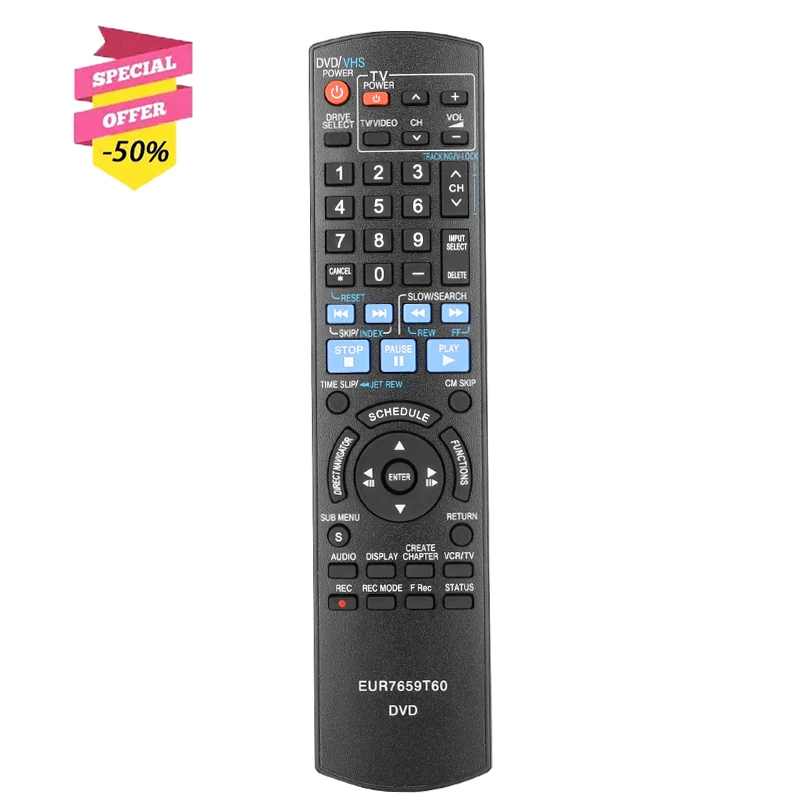 

EUR7659T60 Remote Control For Panasonic DVD Recorder Player DMR-EZ37 DMR-EZ47 DMR-EZ475 DMR-EZ37V DMR-EZ37K DMR-EZ37VK