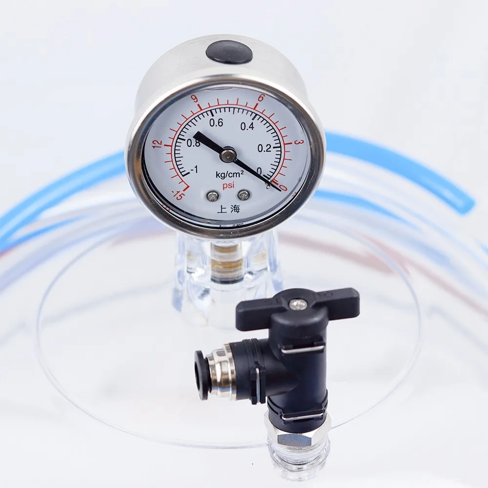 Vacuum Desiccators, Small Lab Desiccator, Double Valves Glassware Lab Desiccator Dryer Vacuum Desiccator Jar, 150mm/250mm