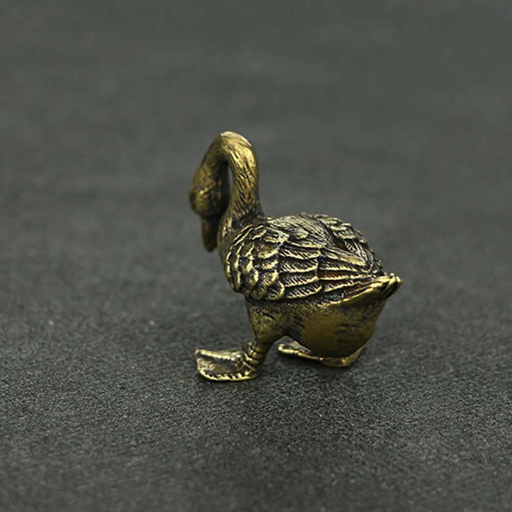 

1 Pair Brass Tea Pet Swan Statue Fengshui Ornament Hand Carved Copper Sculpture Home Tea Ceremony Decor Desktop Car Dashboard