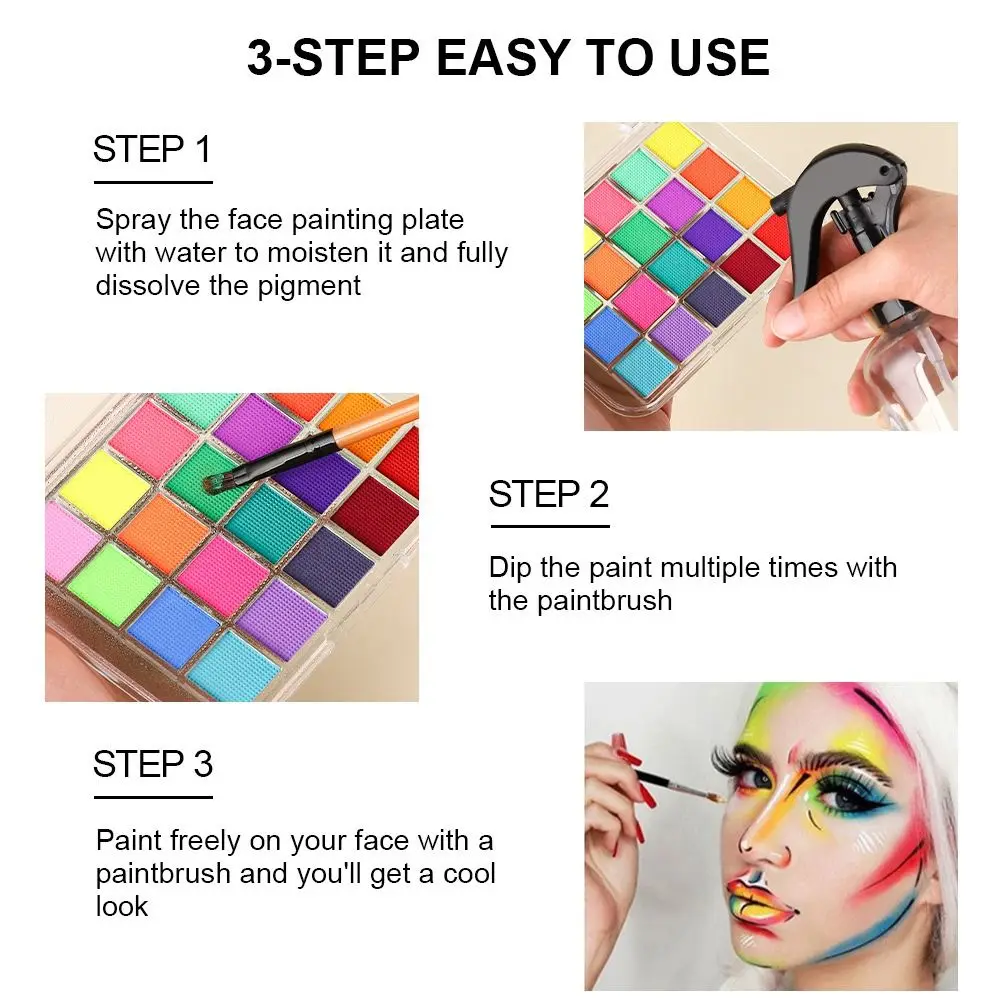 Oogmake-Up Face Painting Palet Cosplay Veilig 20 Kleuren Schmink Pigment Professioneel Gemakkelijk Schoon Te Maken Schaduw Oogpigmenten