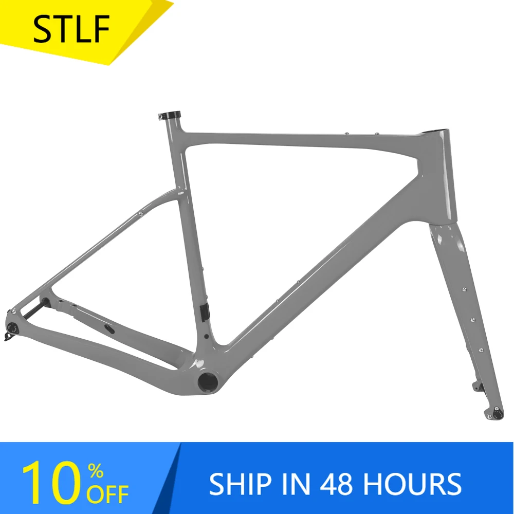 

STLF AIRWOLF 700C Carbon Road Bike Frame With Disc Brake Gravel Road Bicycle Frameset Cyclocross BB386 45C Max Tire Gravel Road