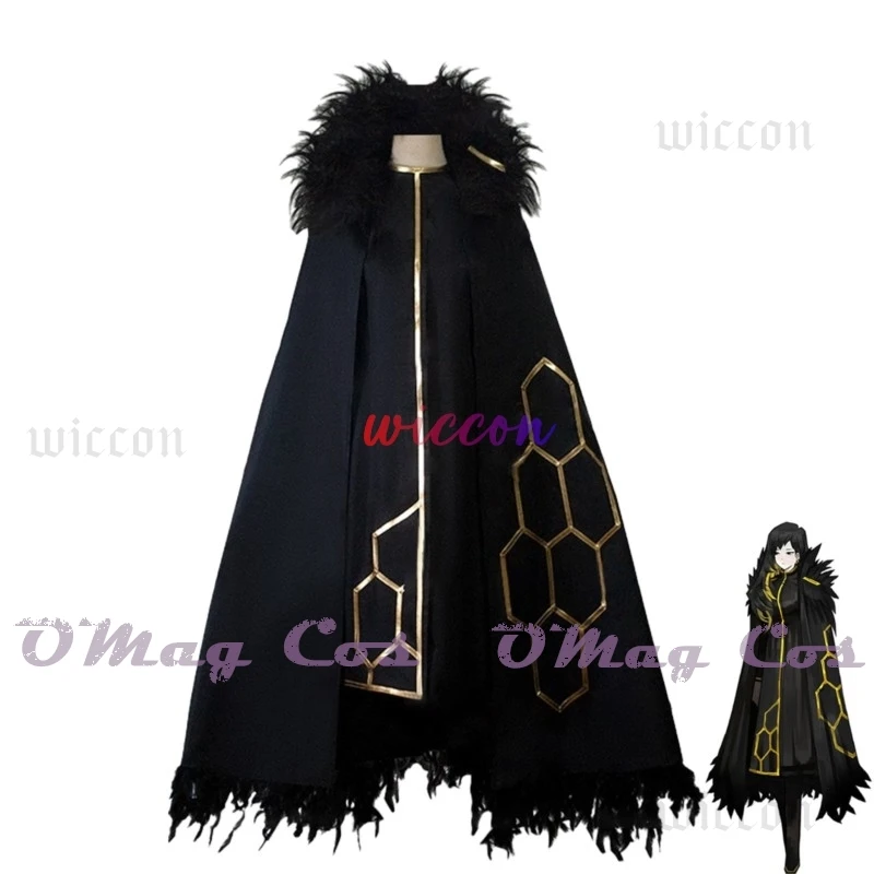 

Библиотека Ruina Binah, карнавальный костюм, черное длинное пальто, парик, униформа для мужчин и женщин, аниме-игра, наряды для вечеринки на Хэллоуин