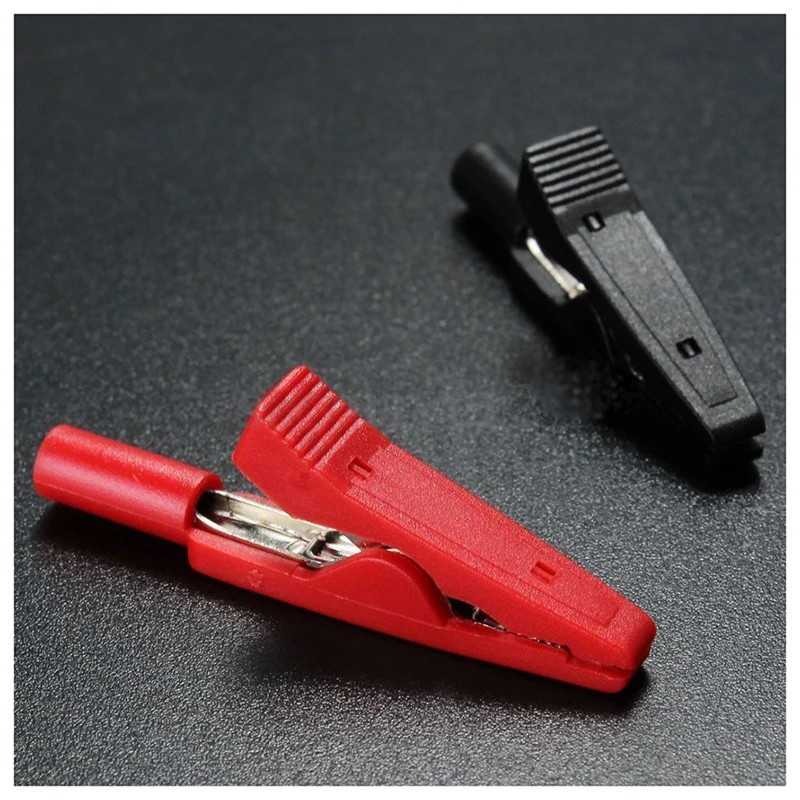 Promotion! 4X Insulated Alligator Clip Connector Clamp Testing Probe Red+Black