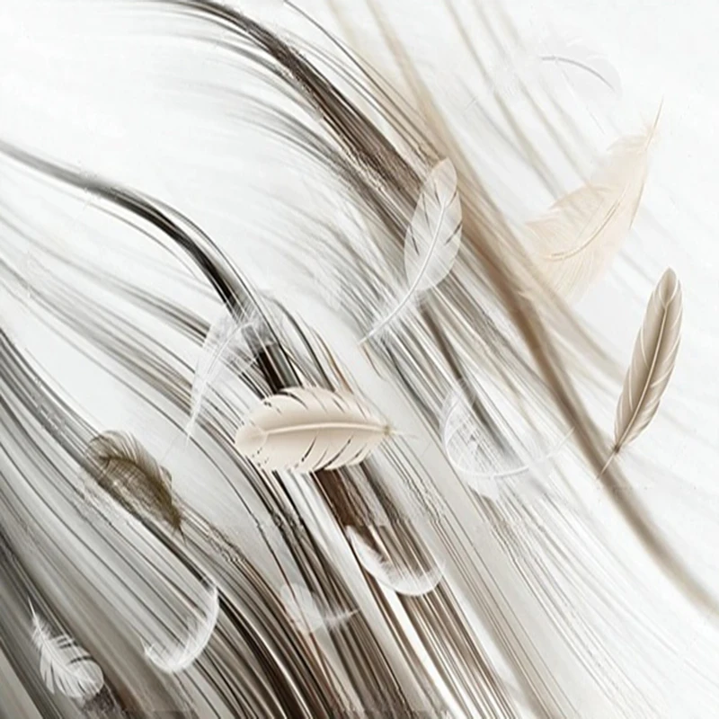 

Customized Abstract Feather Line Pattern Wall Mural Wallpaper for Modern Living Room TV Sofa Background Wall Decoration 3D