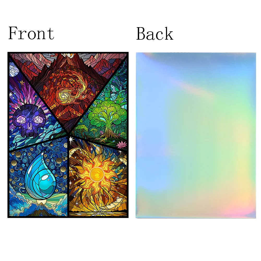 60 Stück 66x91mm Holographische Glas-Effekt Laser-Kartenhüllen Glänzende Spielkarten-Schutzhüllen für PKM/PTCG/TCG Spielkarten – Detail 5