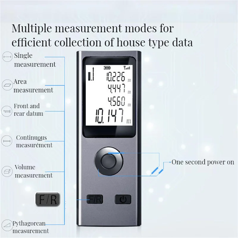 Intelligent Laser Rangefinder, 40M 50M Digital Mini Usb Rechargeable Rangefinder, with Electronic Level, Can Measure Angle