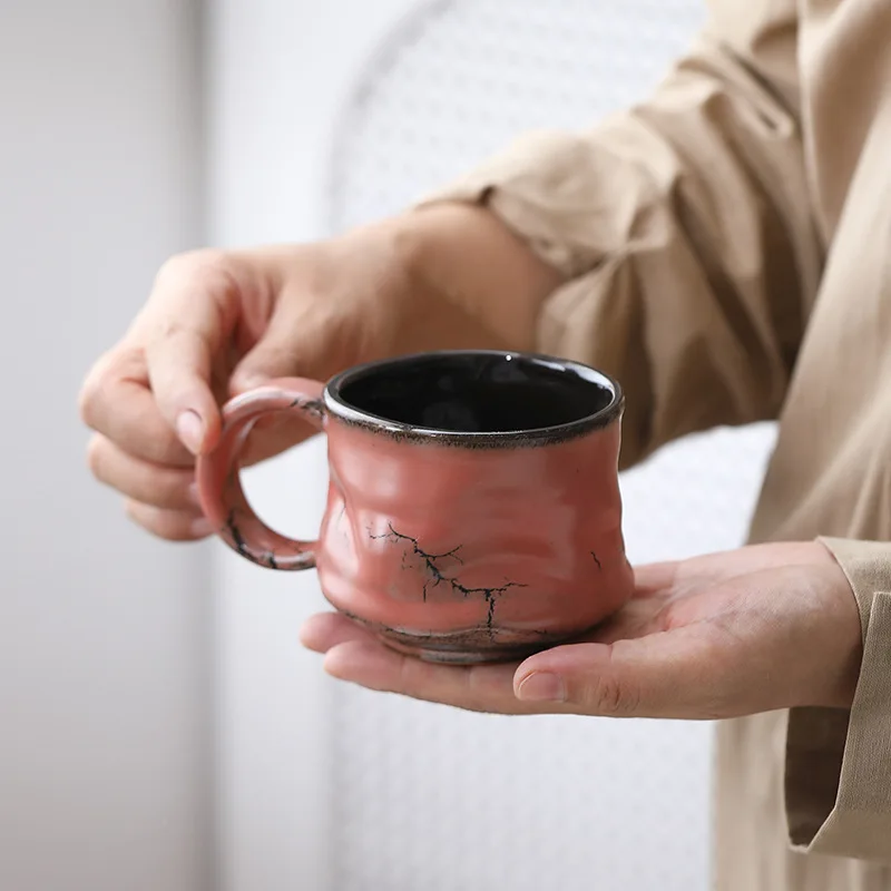Ceramic Coffee Cup Hand-brewed Latte Flower Kiln Change Mug Retro Home Creative Office Water Cup Coffee Mug Teacup