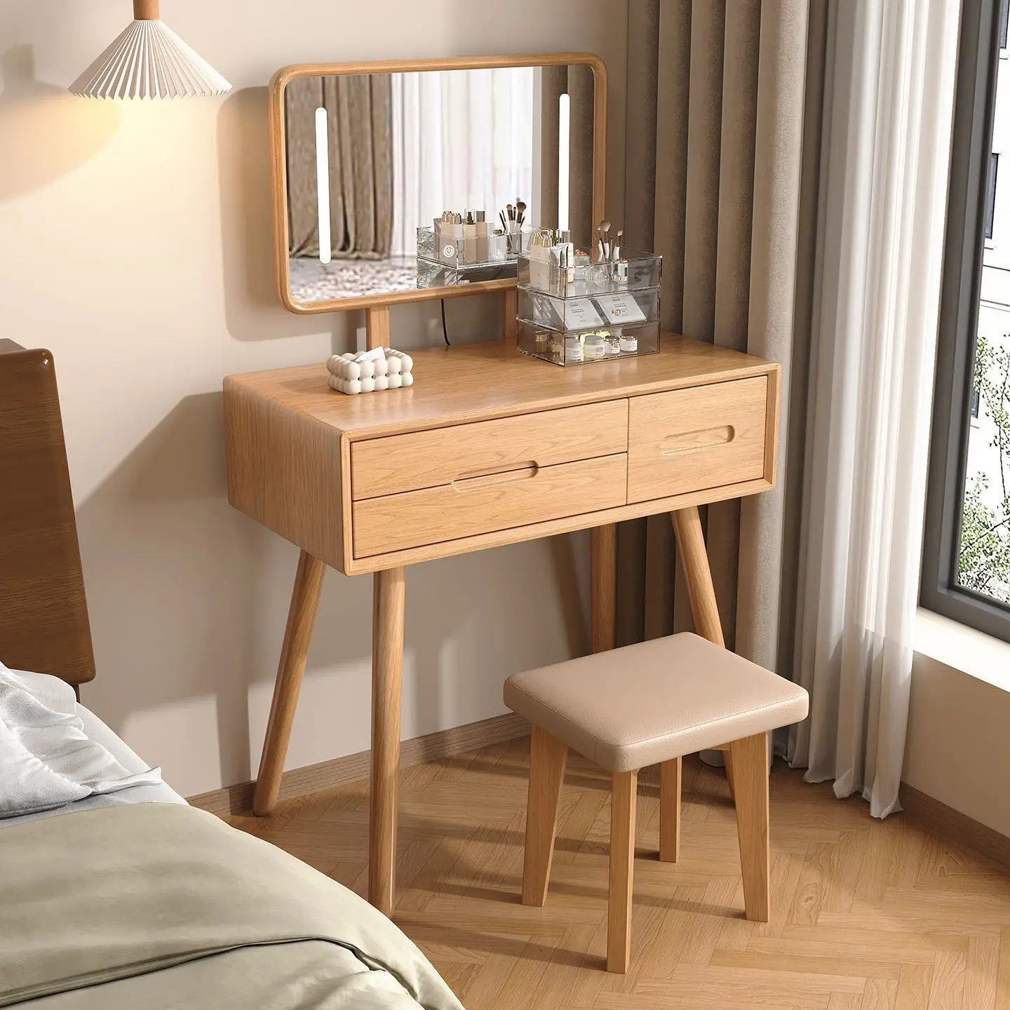 

New Chinese dressing table, solid wood dressing table, bedroom small