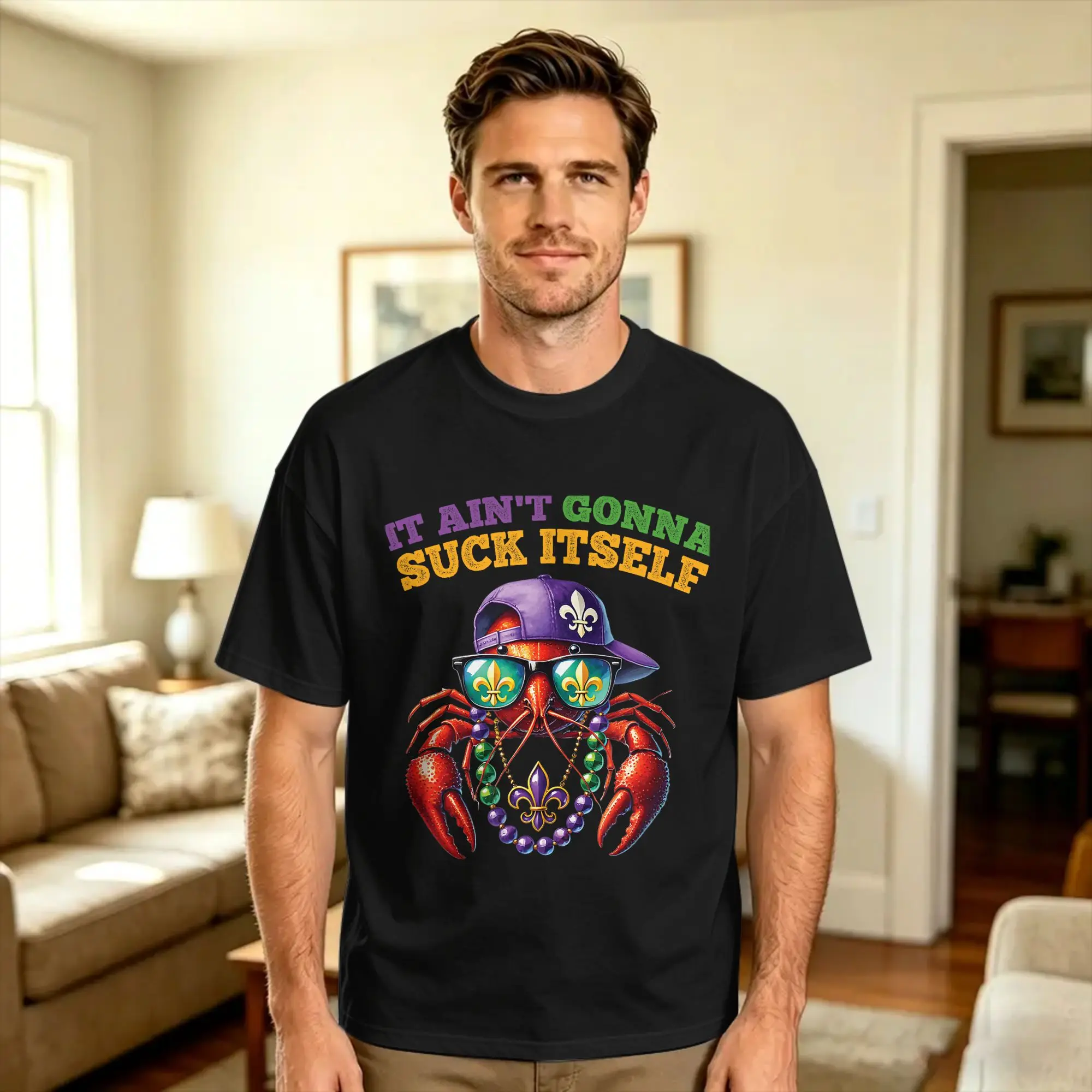 It Ain’t Gonna Suck Itself Crawfish Boil T-Shirt Summer Fashion T-Shirts Pure Cotton O-Neck Oversized Top Tees Short Sleeve Tops