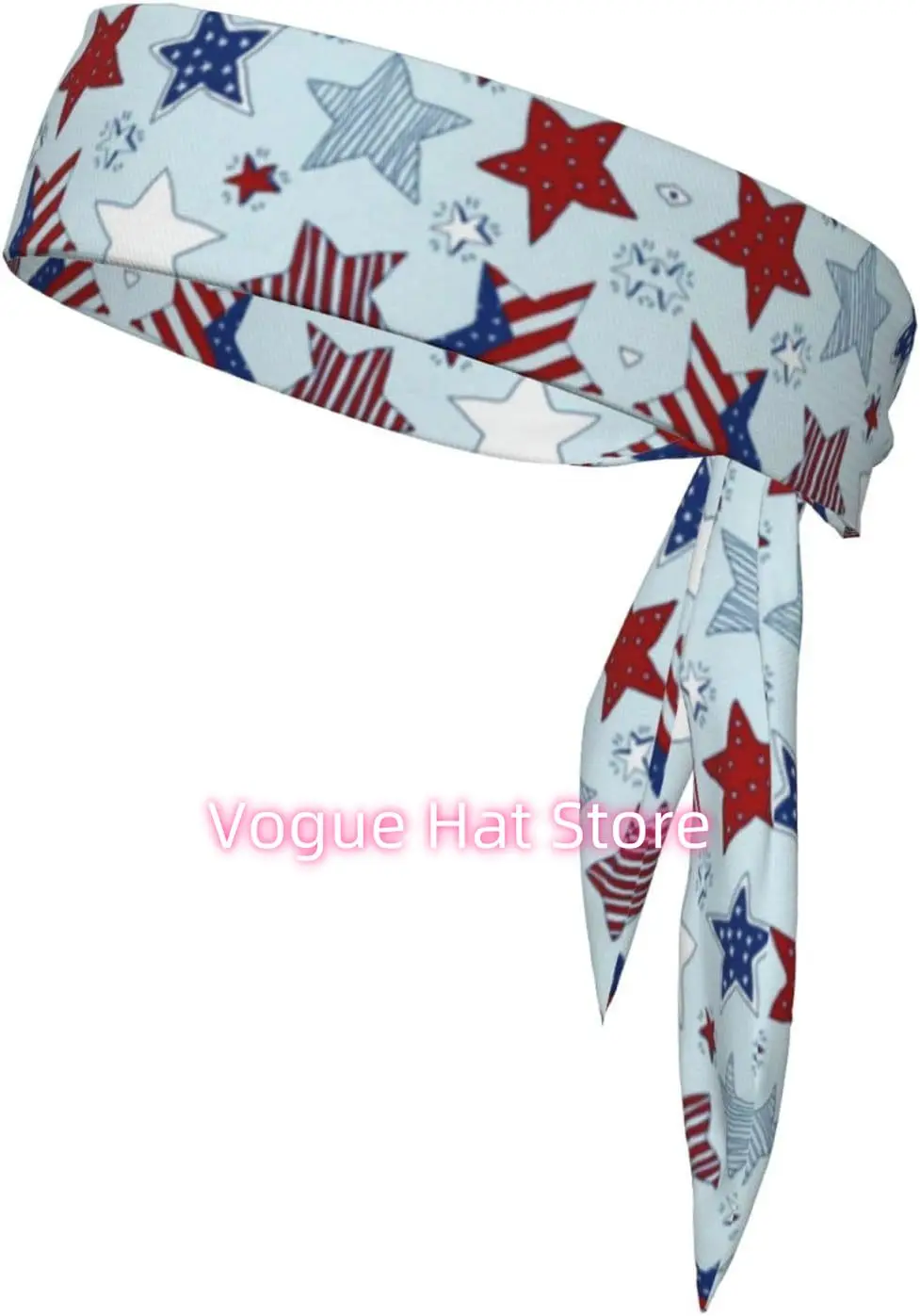 

American Stars And Stripes Pattern Summer Tropical Tie Sweatband Headband Men Women Elastic Bandana Adjustable Non-Slip Moisture
