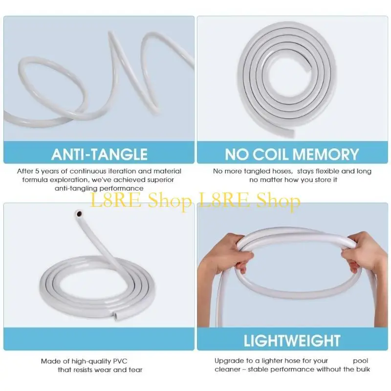 L8RE Pool Maintenance Hose 10 Feet Easy Installation Pool Cleaner Hose Replacement