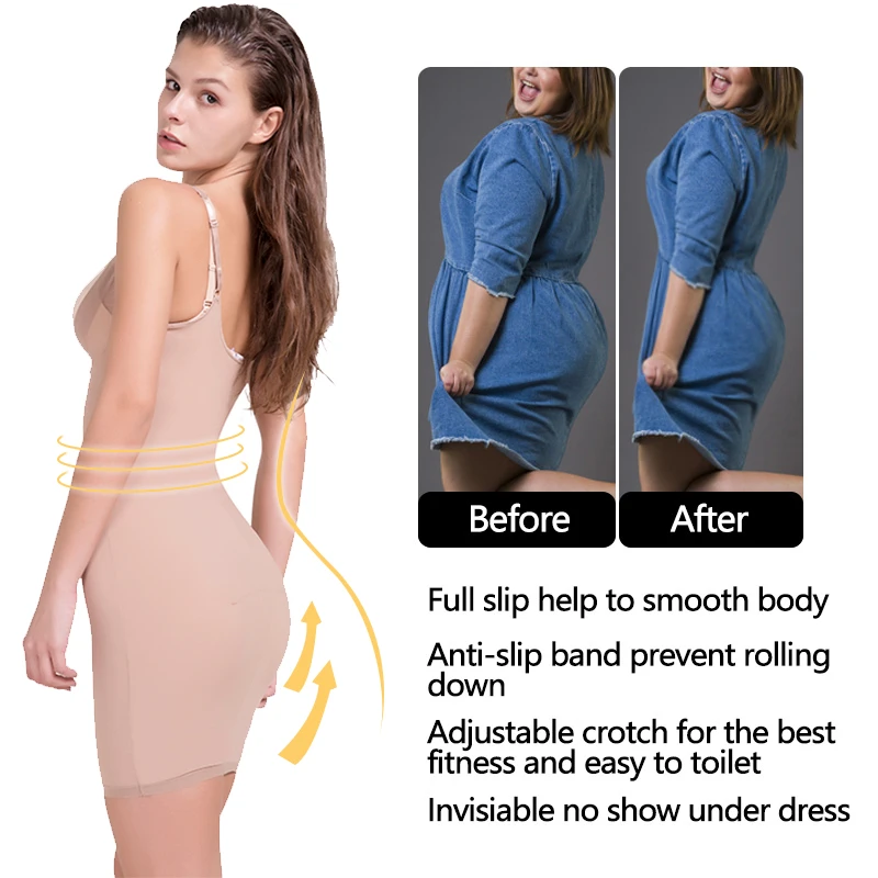 Cami Shapewear dla kobiet Tummy Control Jednoczęściowe wyszczuplające body do połowy uda Butt Lifter Szorty wyszczuplające całe ciało