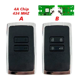 CN 010041   Llave inteligente de coche para Re-nault 434MHz 4A Chip NCF29A1 sin llave GO Key Fob