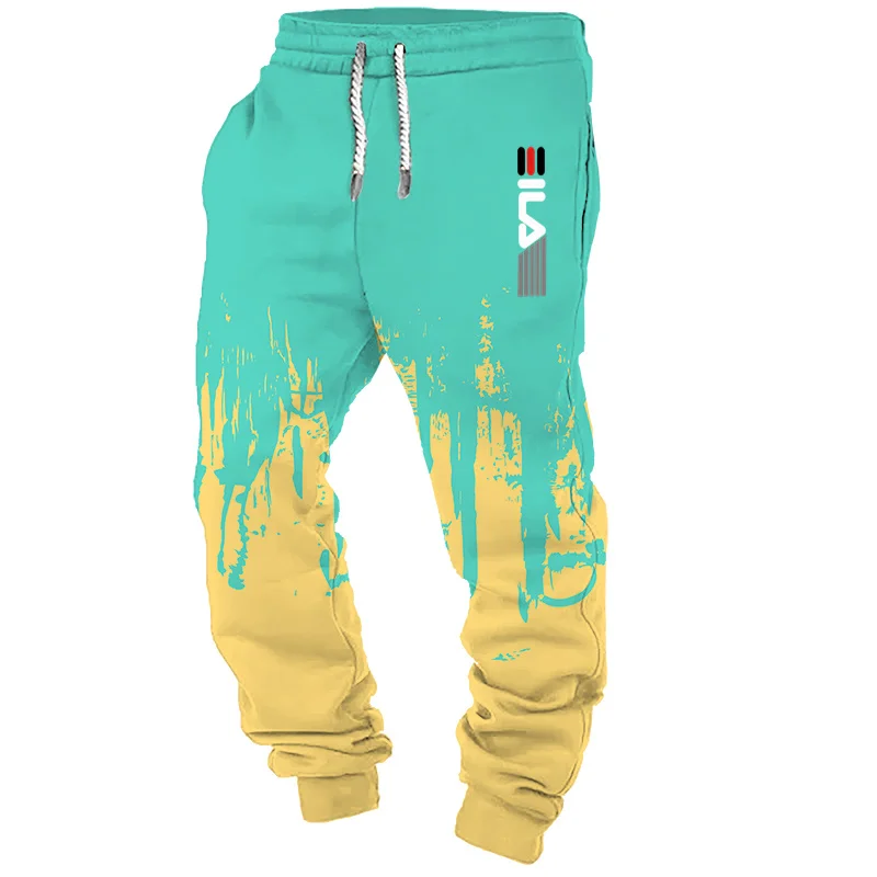 Luxury Retro Trousers Men's Outdoor Gym Jogger Sweatpants Ink Splashing 3D Printing Men's Casual Pants Hip Hop Street Clothing