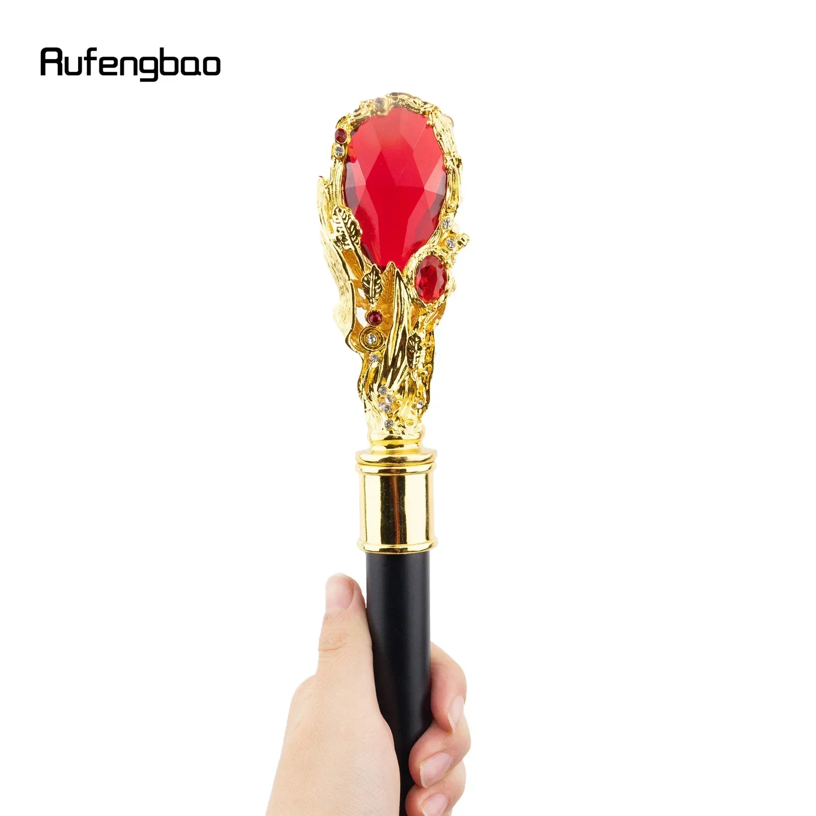 Czerwony Diament Złota Laska do Chodzenia Modna Dekoracyjna Laska Elegancka Laska Sceniczna dla Dżentelmena 95cm