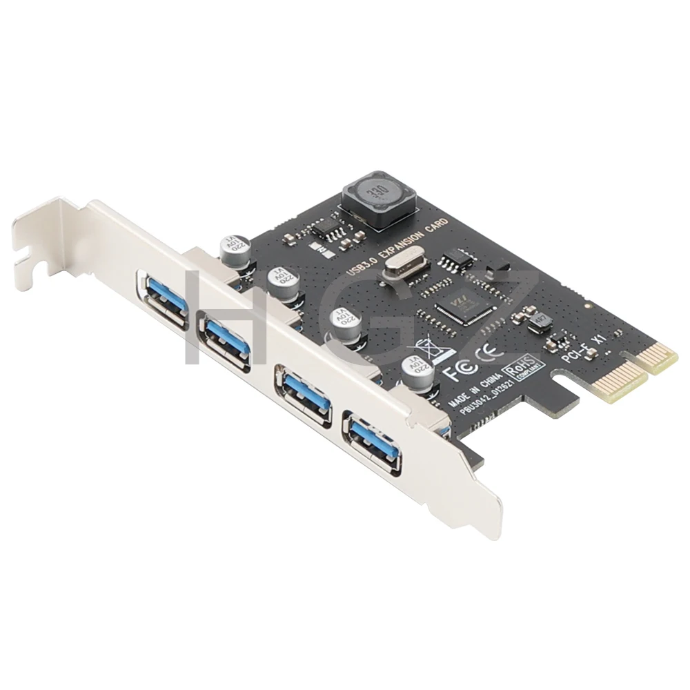 VIA805 شرائح رخيصة pcie إلى 4 منفذ usb3.0 الناهض بطاقة سطح المكتب USB بطاقة مجانية امدادات الطاقة الخارجية