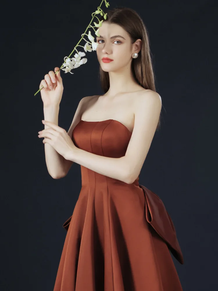 Caramel Auburn Prom Dress A-Line Floor-Length