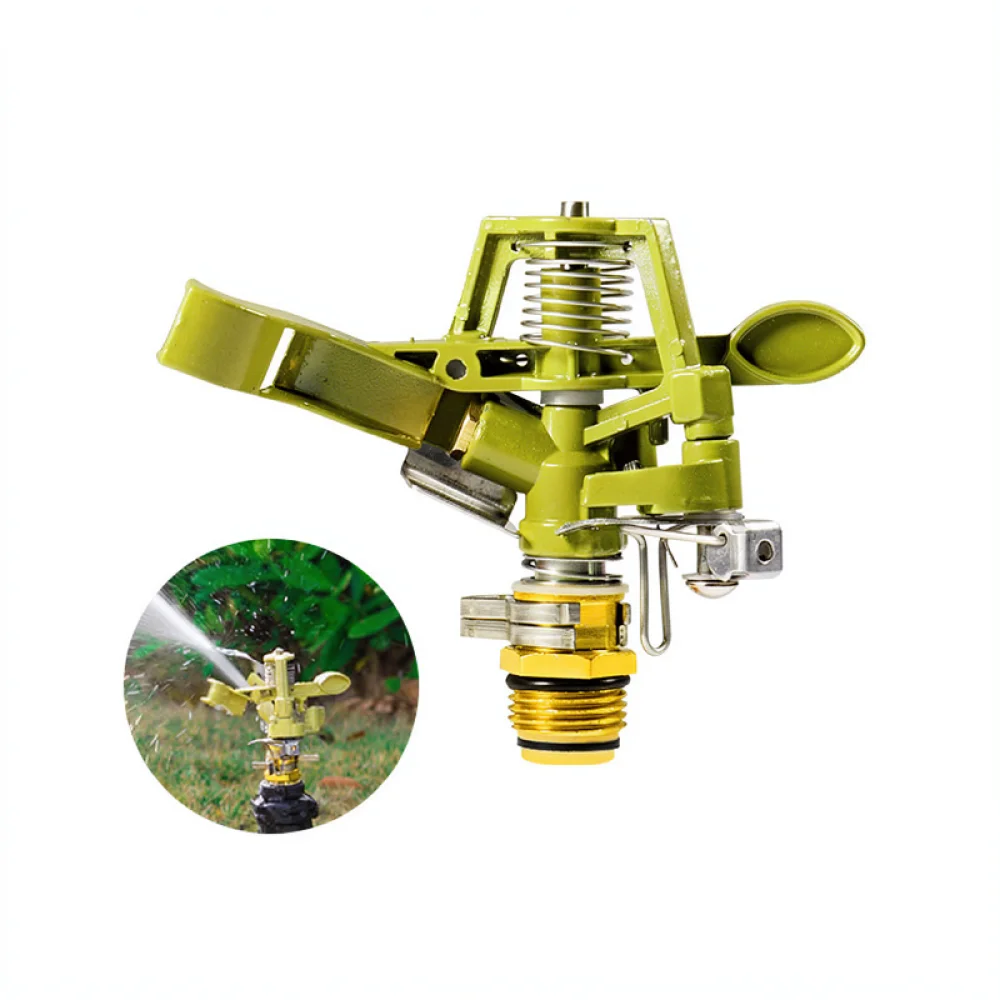 Automatic Rotating Lawn Sprinkler Garden Watering Nozzle Zinc Alloy Adjustable Irrigation Spray Head For Green Space