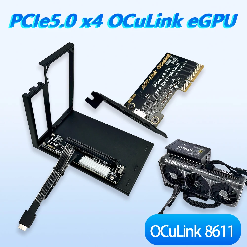 

OCuLink eGPU PCIe 5.0 x4 128Gbps Gen5 External Video Graphics Card For Notebook Laptops PC ITX SFF-8611 8612 PCI-E X16 GPU Dock