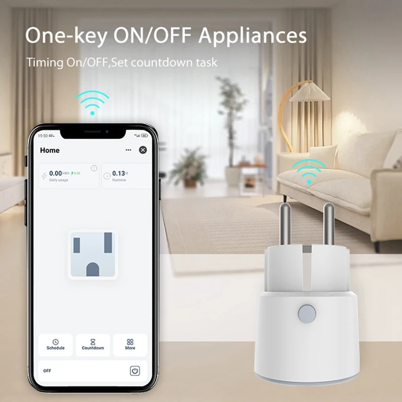 Tuya Smart Zigbee Plug Wifi Socket 3680W 16A Monitoring energii Smart Plug Timer Switch Smart Socket-EU Plug Wielokrotnego użytku Łatwy w użyciu