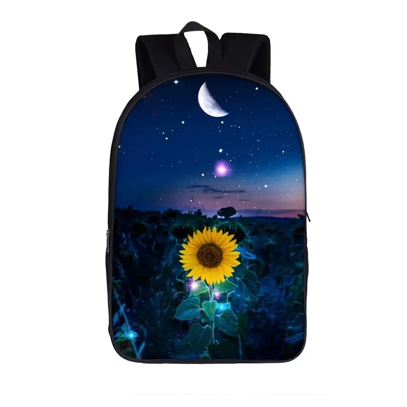 

Galaxy Moon Sunflower Backpack Women Men Fashion Rucksack Children School Bags for Teenager Boys Girls School Backpack Book Bag